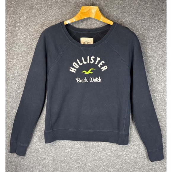 Hollister Tops - Hollister Beach Watch Graphic Sweatshirt Navy Blue Pullover Long Sleeve Womens L